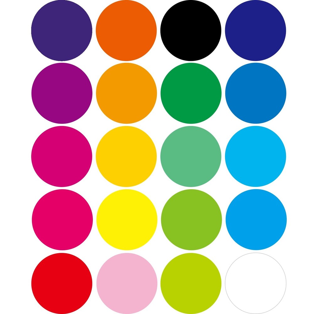 Dot Label Stickers 2 Inch 500 Large Circle Colored Round Self-Adhesive Solid …