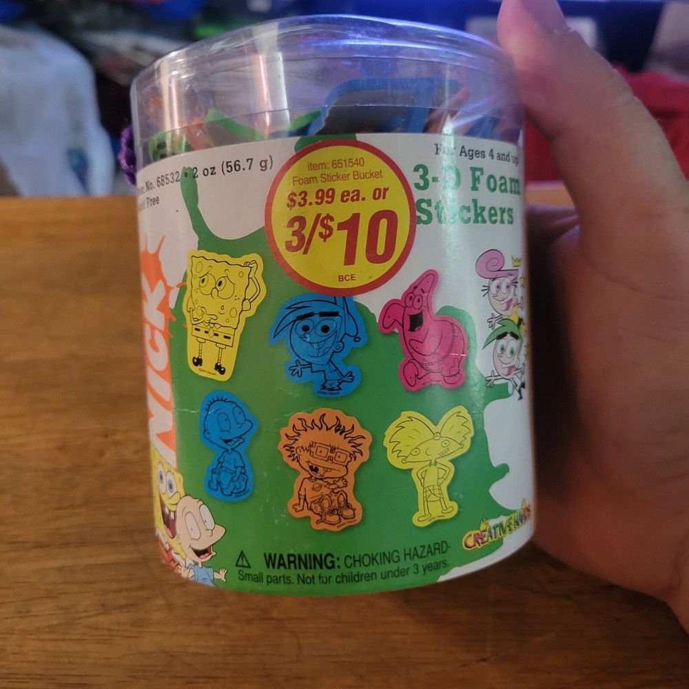 vintage Nickelodeon 3D foam stickers SpongeBob Arnold Fairy Oddparents 2004