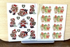 Lot of 4 Vintage Teddy Bear Christmas Sticker Sheets Hallmark AGC Loose Complete