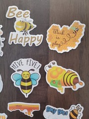 STICKERS x 10 Honey Bee Positive Apiculture Beehive Cartoon Sticker BEH4