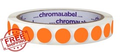 ChromaLabel 1/2″ Round Orange Stickers 1000ct