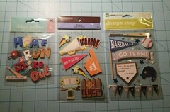 Scrapbooking Baseball & Sports Themed Set Of 3 Mixed Brand Items – Brand NEW
