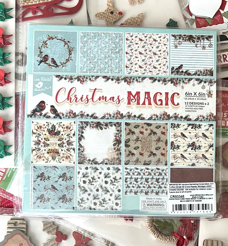 LOT #312 – 9 PKGS CHRISTMAS LITTLE BIRDIE 3D STICKERS & 6X6 PAPER PAD 24 SHEETS