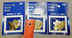3 Packs, Dennison 35 Gummed Foil Crosses (1 1/4″ x 7/8″) 105 total Crosses