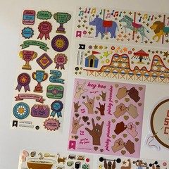 Pipsticks Stickers Set Carousel Strongman Animals & More