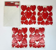 Vtg Eureka 48ct Stickers Valentine’s Day Red Hearts 4 sheets+Original Packaging