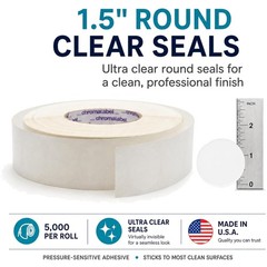 Clear Wafer Seals 1.5″ 5000/Roll for Packaging