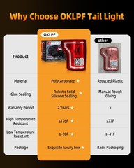 OKLPF Rear Brake Tail Light Compatible With 2015 2016 2017 Ford F150 F-150 Re…