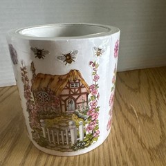 PSX Designs Pink Cottage Sticker Roll Hollyhocks Stickers Vintage Flowers