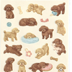 Cute Poodle Dog Stickers Made in Japan Kawaii Puppy Journal Scrapbook
