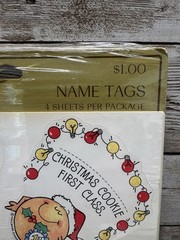 VTG 1981 Hallmark Christmas Name Tag Stickers New Sealed Pack Elf Santa 4 Sheets