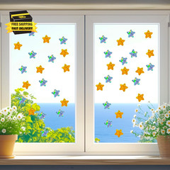 1000 PCS Holographic Star Stickers 1 Inch Self Adhesive Glitter Foil Metallic St