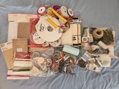 Lot of Supplies Scrapbook Cardmaking Papercrafting Tags Ribbon Washi Wire Twine