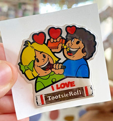Vintage 80s Sticker Lot: Puffy Tootsie Roll Candy Stickers, Used Restored READ
