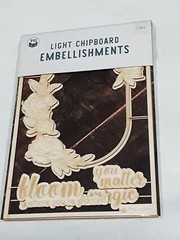 P13 Light Chipboard Embellishments Bundle 11 asst 4×6″ frame w/engraved pieces