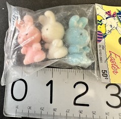 Lee Wards Flocked Crafting Bunnies Miniature Vintage 2 Packs NOS