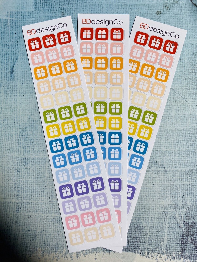 42 Gift Box Birthday Stickers for All Types of Planners