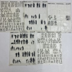 Letraset PEOPLE Mixed Lot 5 Sheets Partially Used ASH 2169 1014 1047