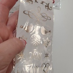 ArtMinds Metallic Adornments Christmas Holiday Stickers Sheet Letters Shiny Foil