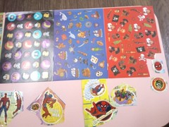 (4) Pirates Stickers and Assorted Spider Man Stickers