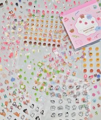Pre-Cut Cute Portable Stickers Book for Scrapbooking – Love Theme Small Ephem…