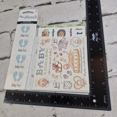New Baby Arrival Shower Scrapbooking Stickers Lot Of 7 Footprints Family Toys