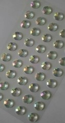 CraftbuddyUS 45pcs x 12mm Stick On AB Clear Faceted Round Rhinestone Gems, Craft