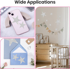 12 Pieces Rhinestone Car Stickers Glitter Star Stickers, Self-Adhesive Crystal C