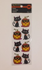 Halloween Black Cats & Pumpkins Scrapbooking Stickers By Recollections RARE