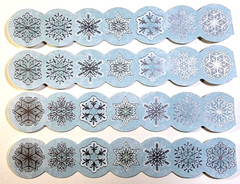 K&Company Snowflakes Stickers 4pc Baby Blue Silver Foil Christmas Winter Border