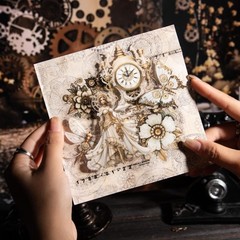 Vintage Steampunk Stickers 120Pcs – Clear Waterproof Antique Machinery for Scrap