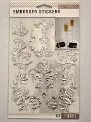 K&Company Silver Foil WEDDING Embossed Stickers – 10 pcs