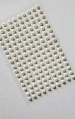 CraftbuddyUS 160pcs 5mm Individual CREAM PEARL Self Adhesive Rhinestone Gems
