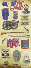 Civil War scrapbook Stickers – Blue & Gray – Scrapbook Customs #19855