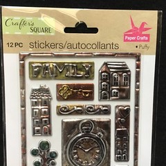 Crafters Square Family Puffy Stickers Vintage Look Sticker St-249