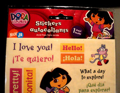 DORA THE EXPLORER Stickers (2005, Nick Jr) BRAND NEW: English/Spanish 5 1/2 x 12