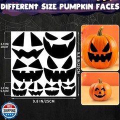 LINAYE 80 PCS Pumpkin Decorating Stickers, Halloween Jack-O-Lantern Face Stic