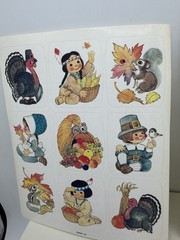 VTG American Greetings Stickety Doo Da Stickers 4 Sheets Thanksgiving Teachers