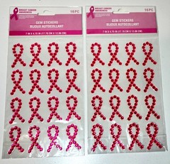 32 BREAST CANCER Pink Gem Stickers – Scrapbooking Cardmaking Crafts
