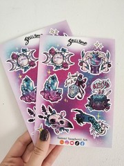 Spell Bound Witchy Gothic Sticker Sheet – Original Art by SammiSpaghettiArt