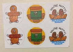 SALE!! Vintage Paper Art Peanut Butter Scratch & Sniff Stickers