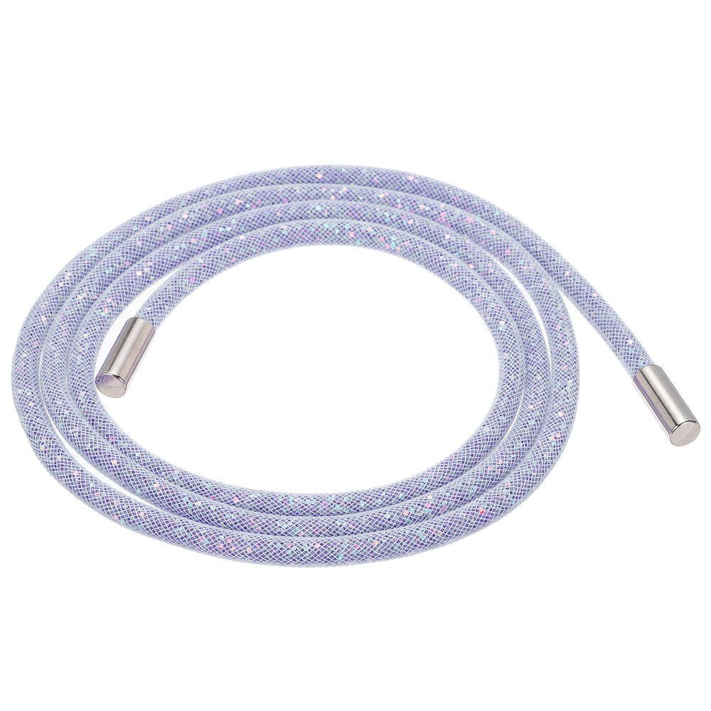 6mm x 120cm Rhinestone Tube Rope Bling Crystal White Mesh Light Purple Sequins