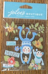 Jolees Baby Boy My Little Monkey Scrapbook Stickers Infant Blue Toddler Kids New