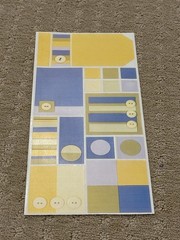 5 Sheets new rare vintage pebbles Inc yellow red and green button sticker sheets