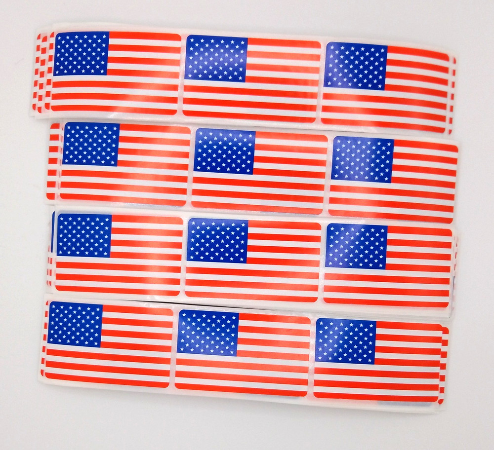 15 USA Flag Stickers/Patriotic/Scrapbooking/Crafts/Journals/Planner/1.2″ x 2″