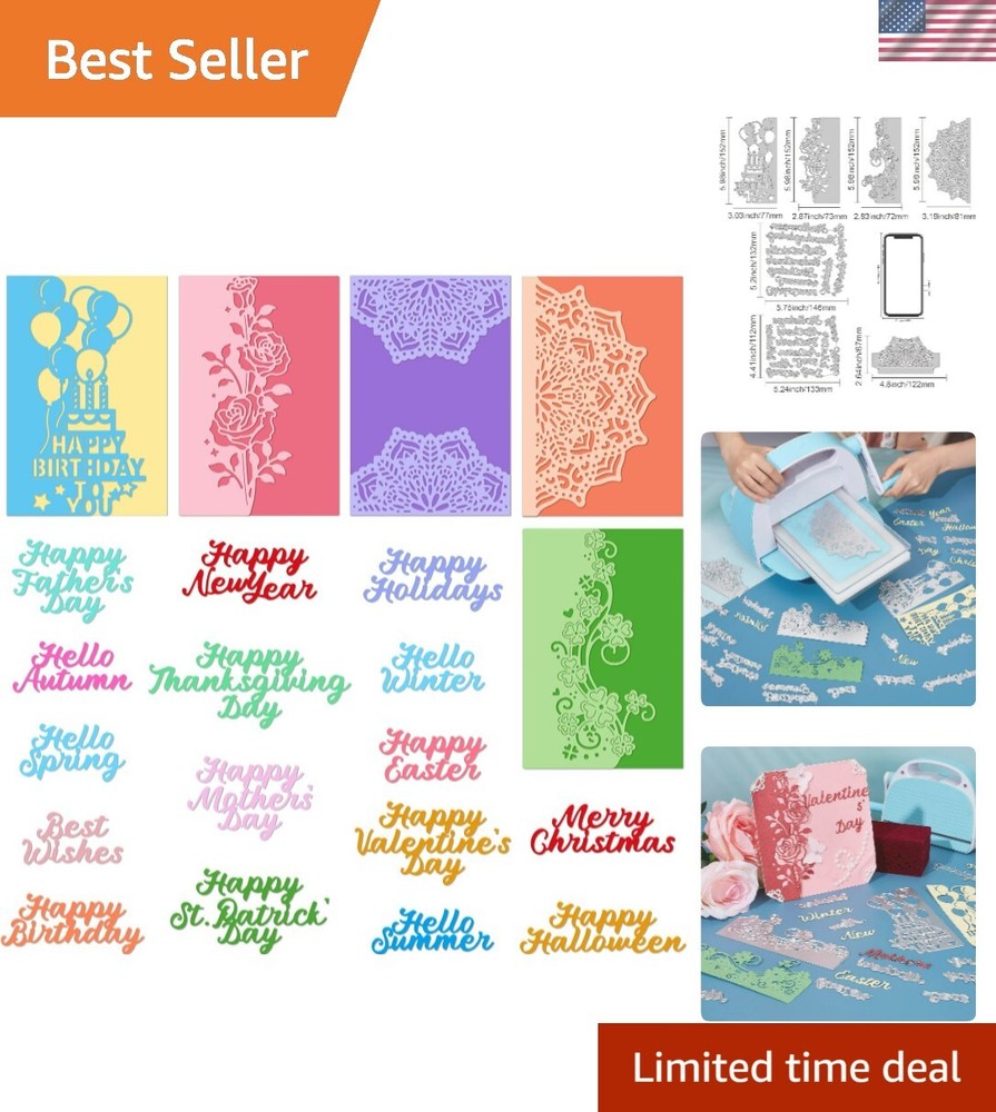 7pcs Metal Die Cuts Carbon Steel Assorted Designs Card Making Birthday Decor