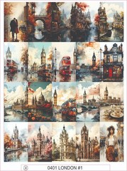 LONDON #1 – COMPLETE SHEET OF 20 STICKERS