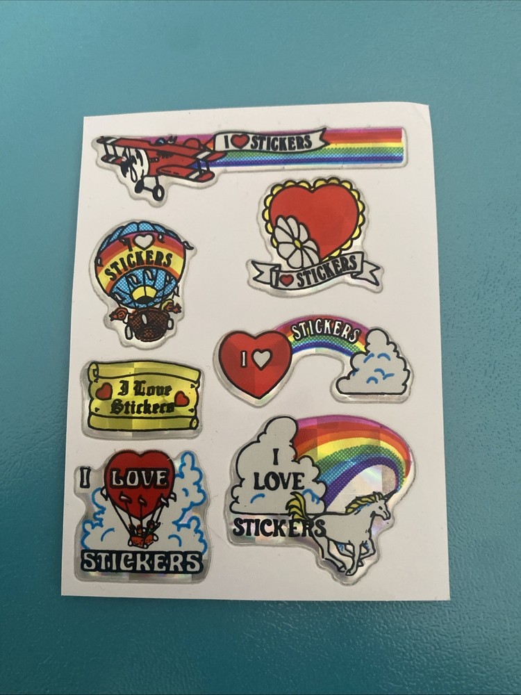 Vintage Prism Vending Sticker Sheet 4×3 Inches I Love Atickers Unicorn Kodak
