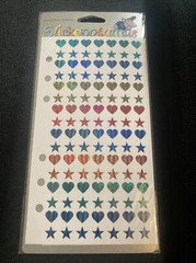 Vtg Stickopotamus Stickers Prism Hearts & Stars Small Colourful Shapes Rainbow