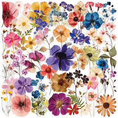 50Pcs Transparent Flora Scrapbook Stickers Pack, Vintage Aesthetic Flowers Stick